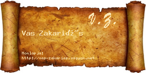 Vas Zakariás névjegykártya